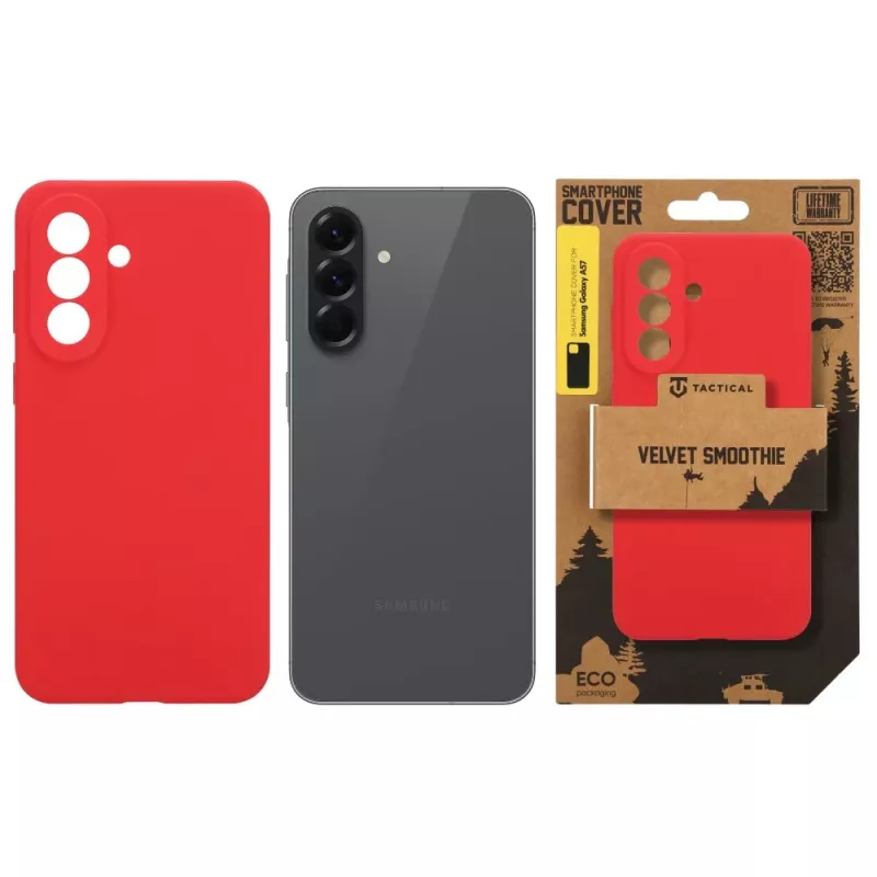 Capa traseira tática Velvet Smoothie para Samsung Galaxy A57 - vermelho-chili