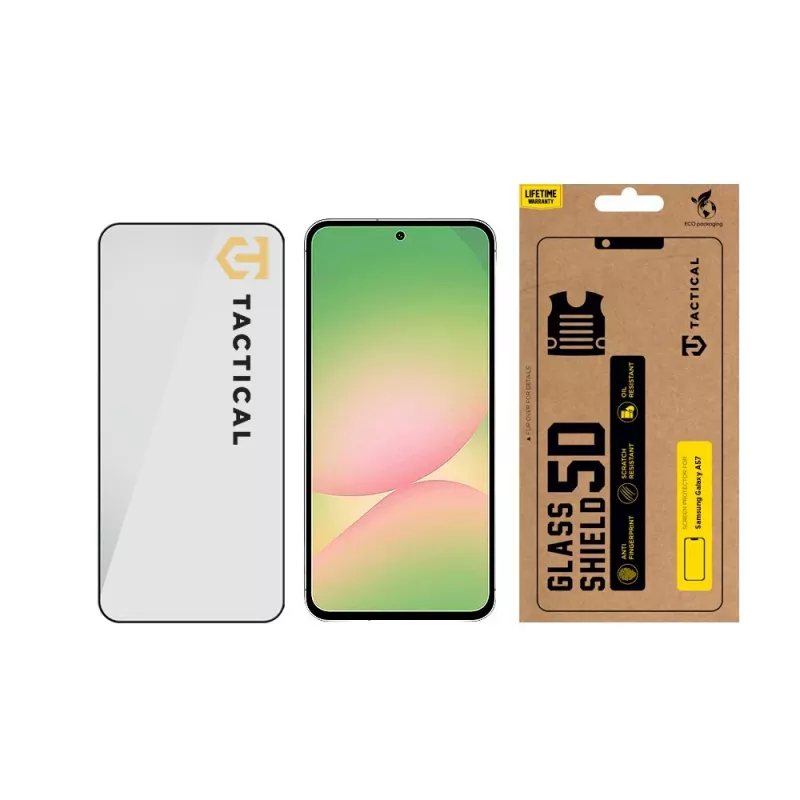 Tactical Glass Shield 5D para Samsung Galaxy A57 preto
