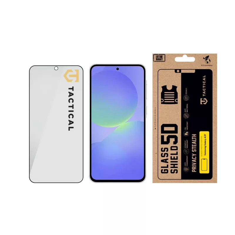 Tactical Glass Shield Privacy Stealth 5D para Galaxy A37 preto