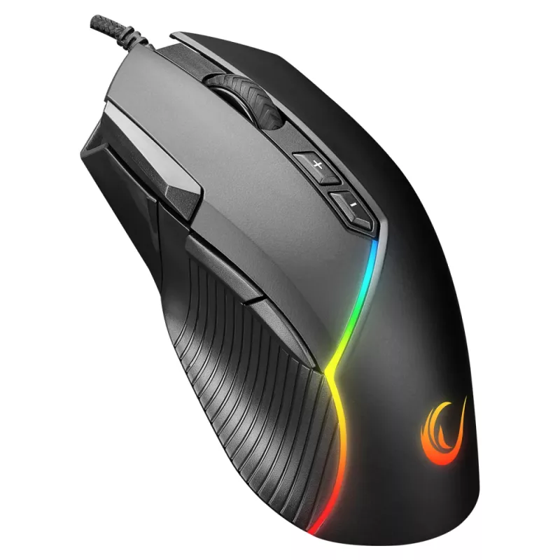 Rato gaming Rampage Comfort, programável, 12800 DPI RGB, preto