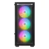 Caixa de PC mid tower Rampage SHIVA com janela lateral em vidro temperado e 4x ventoinhas rainbow RGB de 120mm, preto