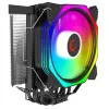 Arrefecedor de CPU a ar Rampage Octagon C50, ventoinha PWM de 120mm, 1800 RPM, ARGB, Intel LGA 1700/1200/115X, AMD AM5/AM4/AM3+, 4 heat pipes, até 180W TDP