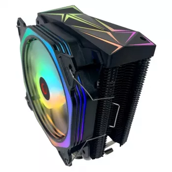 Arrefecedor de CPU a ar Rampage Octagon C50, ventoinha PWM de 120mm, 1800 RPM, ARGB, Intel LGA 1700/1200/115X, AMD AM5/AM4/AM3+, 4 heat pipes, até 180W TDP