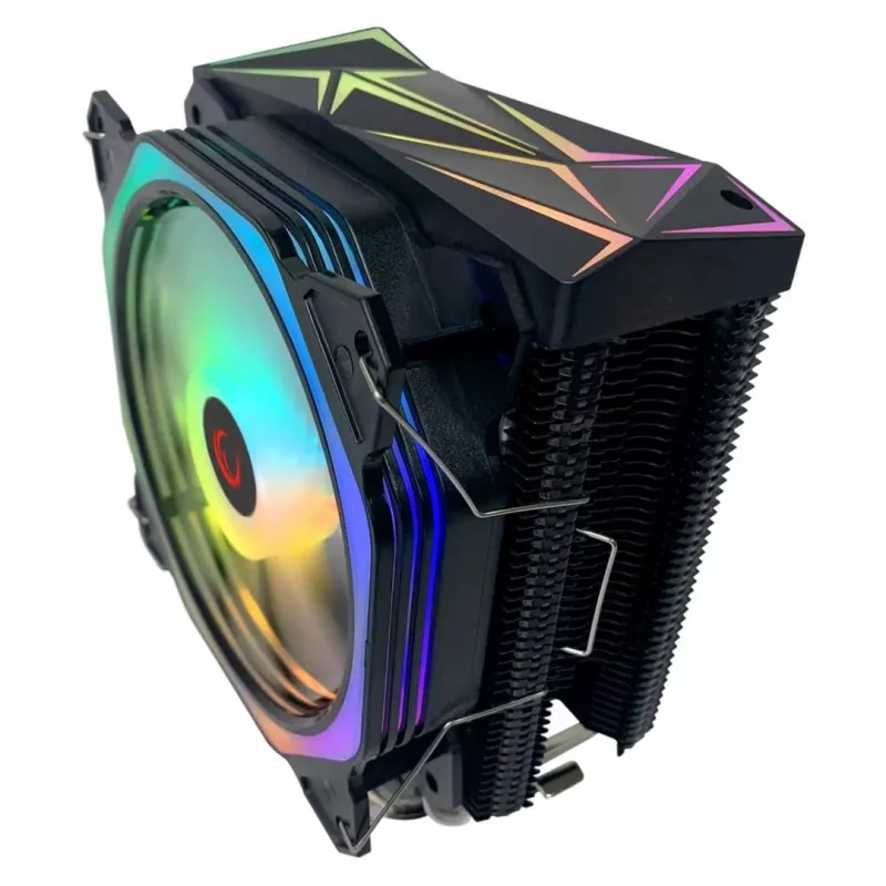 Arrefecedor de CPU a ar Rampage Octagon C50, ventoinha PWM de 120mm, 1800 RPM, ARGB, Intel LGA 1700/1200/115X, AMD AM5/AM4/AM3+, 4 heat pipes, até 180W TDP