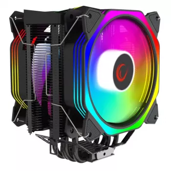 Arrefecedor de CPU a ar Rampage Octagon C60, torre dupla, 2x ventoinhas ARGB de 120mm, 1800RPM, LGA 1700/AM5