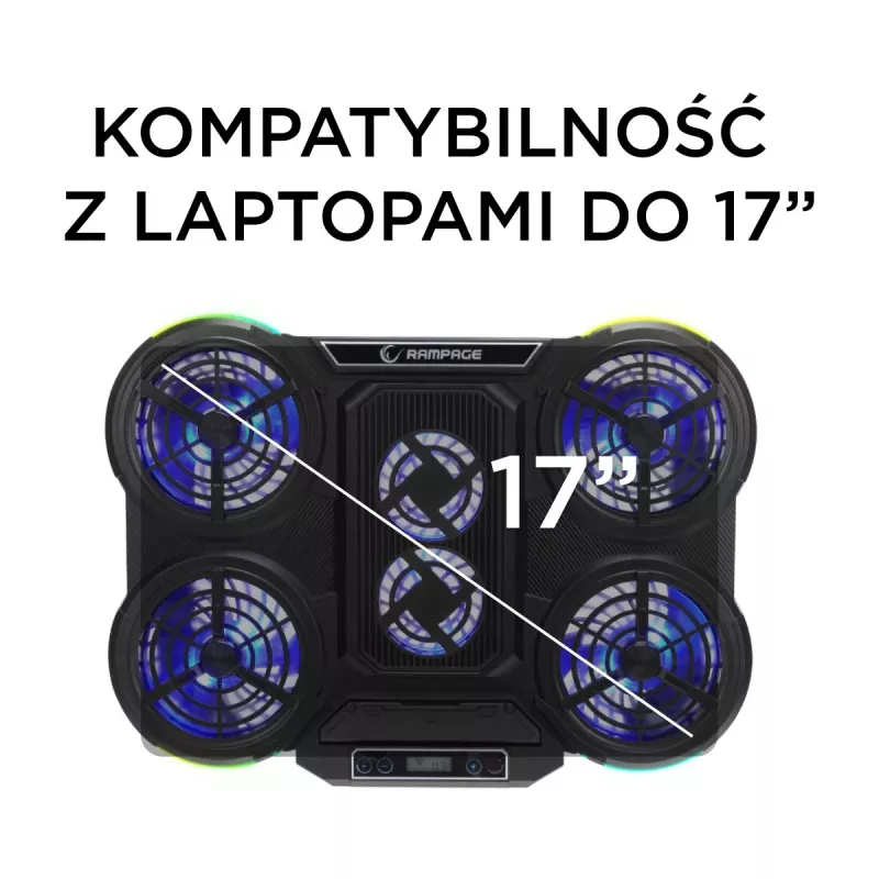 Rampage PROTE R6 Suporte de arrefecimento para portátil, 10-17 polegadas, RGB