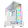 Caixa de PC mid tower Rampage Hydra V1, branco, 4x ventoinhas ARGB de 120mm, USB-C/USB-A, hub ARGB, vidro temperado