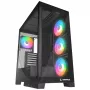 Caixa de PC mid tower Rampage Hydra V2 com 4x ventoinhas ARGB de 120mm, vidro temperado, preto