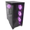 Caixa de PC mid tower Rampage Hydra V2 com 4x ventoinhas ARGB de 120mm, vidro temperado, preto