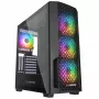 Caixa de PC mid tower Rampage Shelob, 4x ventoinhas ARGB, vidro temperado, preto