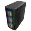 Caixa de PC mid tower Rampage Shelob, 4x ventoinhas ARGB, vidro temperado, preto