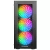 Caixa de PC mid tower Rampage PLAID V1 com janela em vidro temperado, 4x ventoinhas RGB de 120mm, preto
