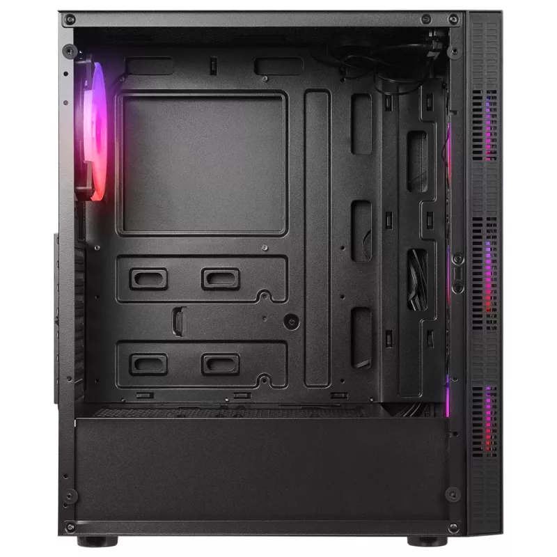 Caixa de PC mid tower Rampage PLAID V1 com janela em vidro temperado, 4x ventoinhas RGB de 120mm, preto