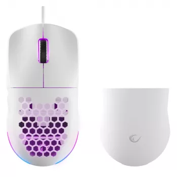 Rato gaming com fio Rampage BLINK, 12800 DPI, RGB, sensor ótico, branco