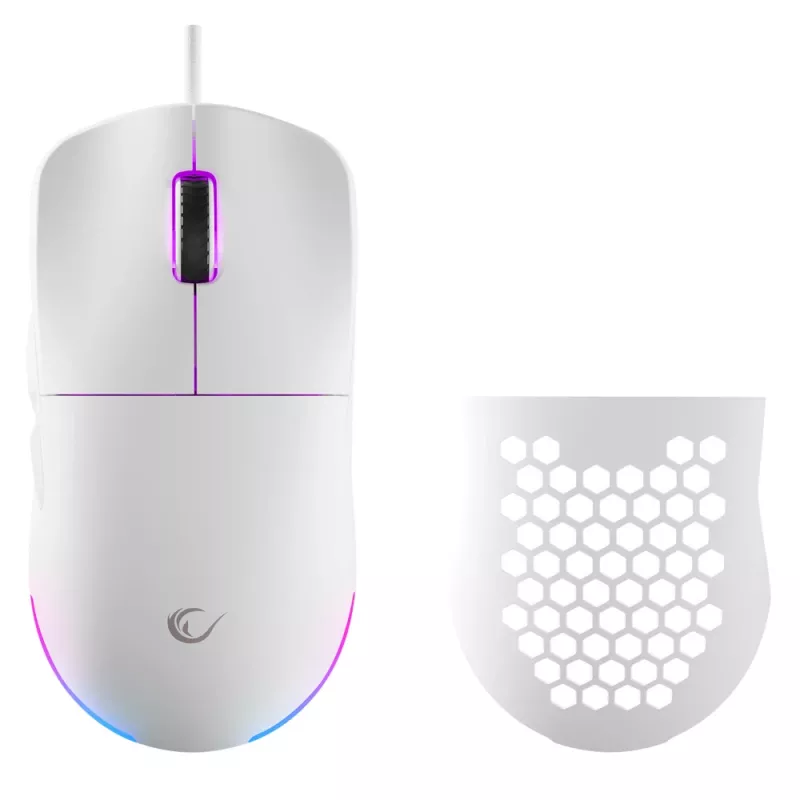 Rato gaming com fio Rampage BLINK, 12800 DPI, RGB, sensor ótico, branco
