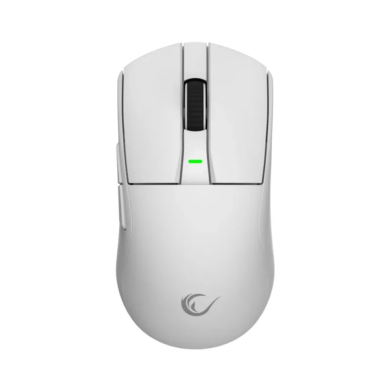 Rato gaming sem fios Rampage Zenith Pro 26000 DPI branco + recetor 4KHz PAW3395 BT 5.2