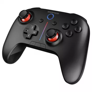 Comando Rampage Hydra Pro Pad sem fios RGB 2.4G Hall Effect com gatilhos magnéticos, preto