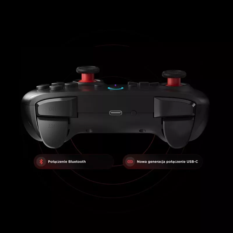 Comando Rampage Hydra Pro Pad sem fios RGB 2.4G Hall Effect com gatilhos magnéticos, preto