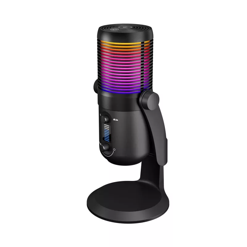 Rampage Diyez Microfone gaming USB-C RGB, preto