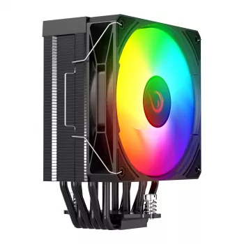 Arrefecedor de CPU Rampage Octagon C70 LGA1700/AM5 ventoinha LCD Infinity 120mm ARGB preto