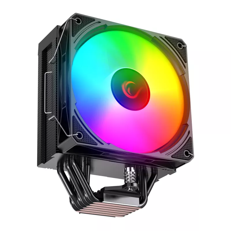 Arrefecedor de CPU Rampage Octagon C70 LGA1700/AM5 ventoinha LCD Infinity 120mm ARGB preto