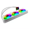 Arrefecedor de CPU líquido all-in-one Rampage INFINITE V360 360mm ARGB, indicador de temperatura, branco