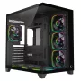Caixa de PC mid-tower RAMPAGE SEALITE-BLACK com vidro temperado, 7 ventoinhas ARGB PWM, preta