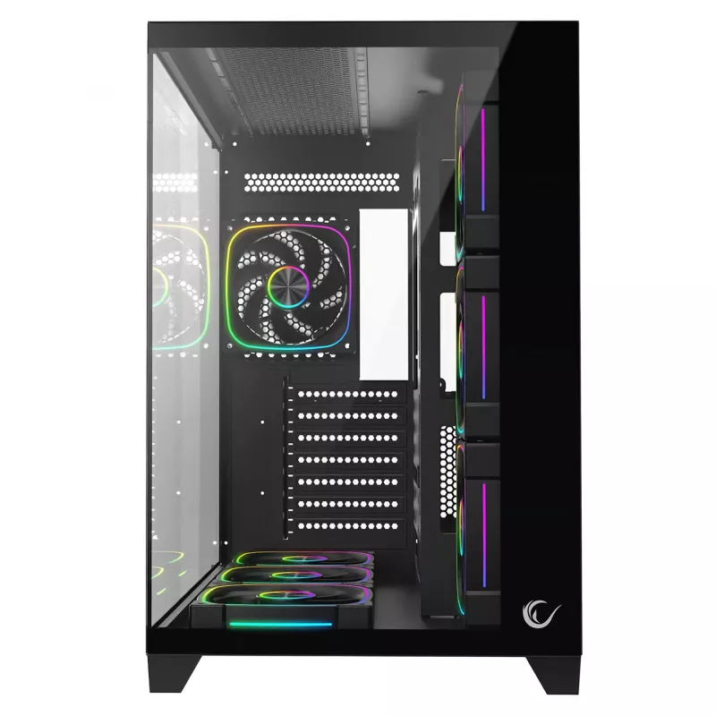 Caixa de PC mid-tower RAMPAGE SEALITE-BLACK com vidro temperado, 7 ventoinhas ARGB PWM, preta