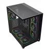 Caixa de PC mid-tower RAMPAGE SEALITE-BLACK com vidro temperado, 7 ventoinhas ARGB PWM, preta