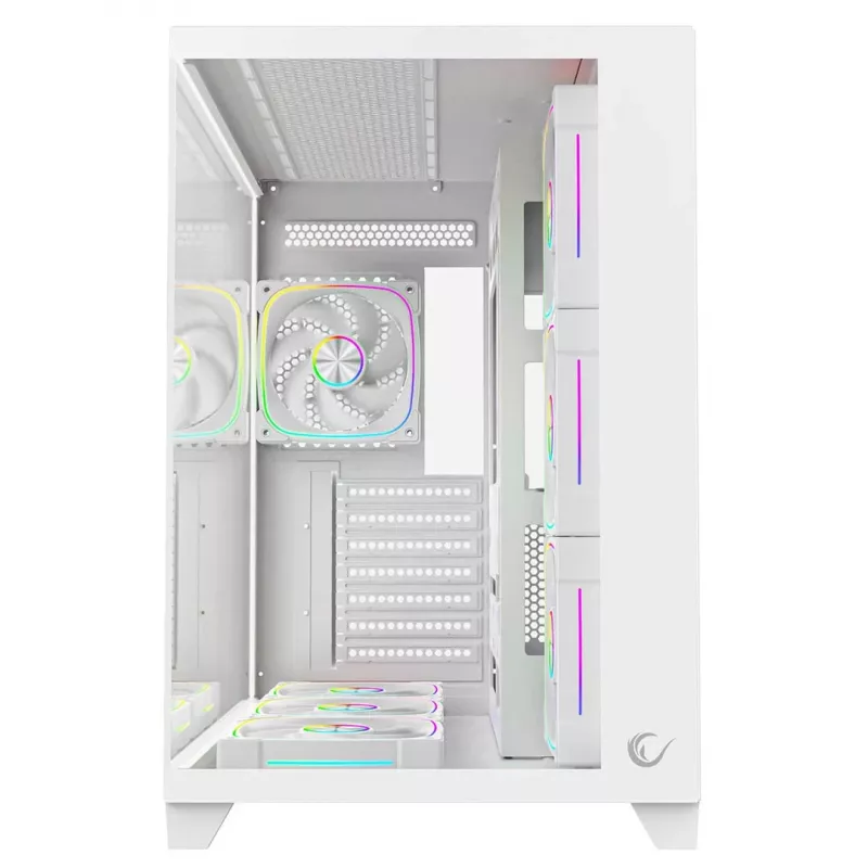 Caixa de PC mid-tower RAMPAGE SEALITE-WHITE com vidro temperado, 7 ventoinhas ARGB PWM, branca