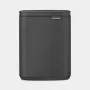 Balde de lixo Brabantia Bo 7 litros Mineral Infinite Grey