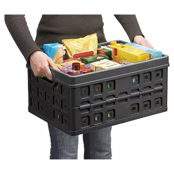 Helit Caixa dobrável Square H6180295 46L Caixa de arrumação dobrável Cinzento/Preto