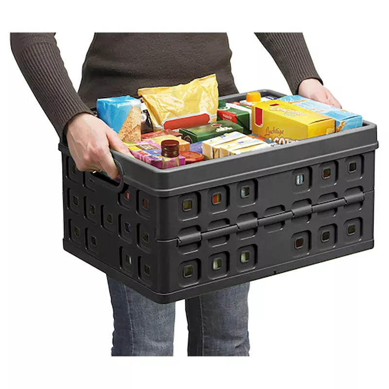 Helit Caixa dobrável Square H6180295 46L Caixa de arrumação dobrável Cinzento/Preto