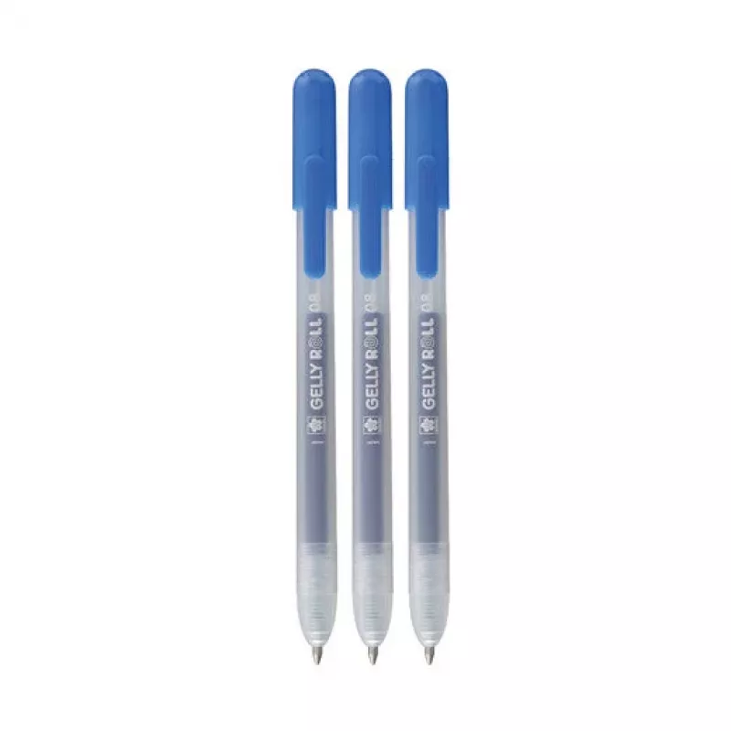 Caneta de gel Sakura Gelly Roll Retractable Classic transparente 0,4 mm tinta azul