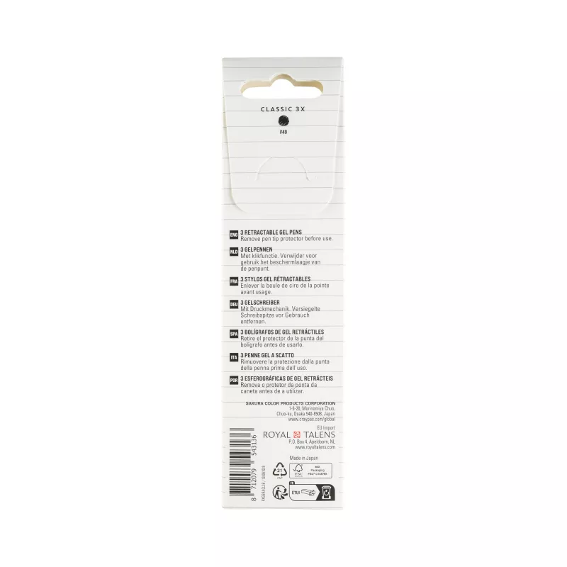 Caneta de gel Sakura Gelly Roll Retractable Classic transparente 0,4 mm ponta fina