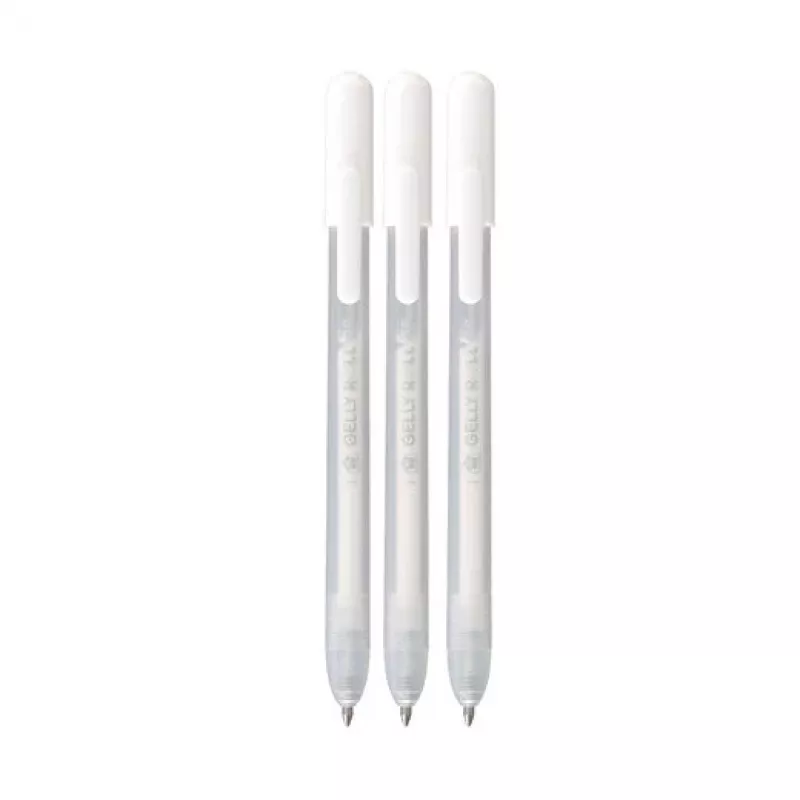 Caneta de gel Sakura Gelly Roll Retractable Classic transparente 0,45 mm tinta branca