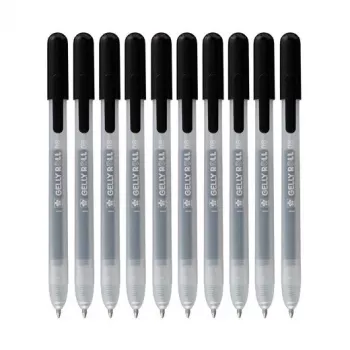 Caneta de gel Sakura 9+1 Free Gelly Roll Retractable Classic transparente 0,4 mm tinta preta, pack de 10