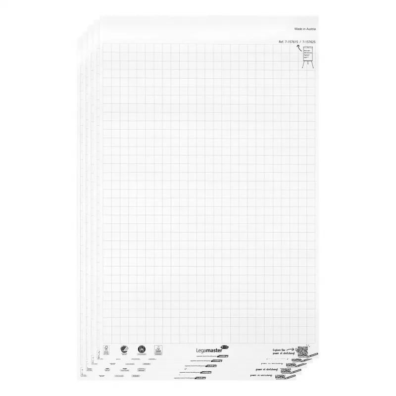 LEGAMASTER Sketch Eco Bloco de papel branco brilhante A2 pack de 5