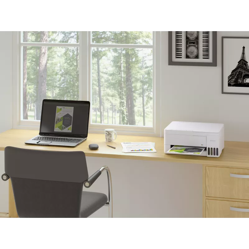 Epson EcoTank L3356 Impressora multifunções de jato de tinta, Cor, A4, 33 ppm, USB, Wi-Fi, Branco