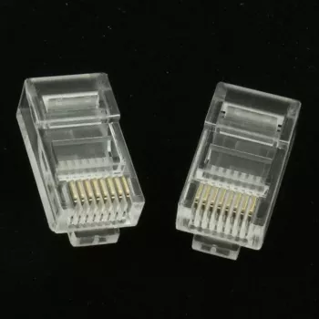 Gembird LC-8P8C-002/50 Ficha modular RJ-45, transparente, dourada, pack de 50