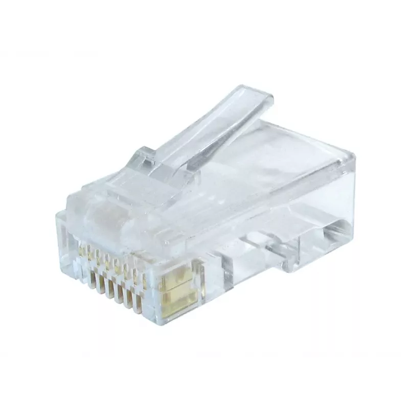 Gembird LC-8P8C-002/50 Ficha modular RJ-45, transparente, dourada, pack de 50
