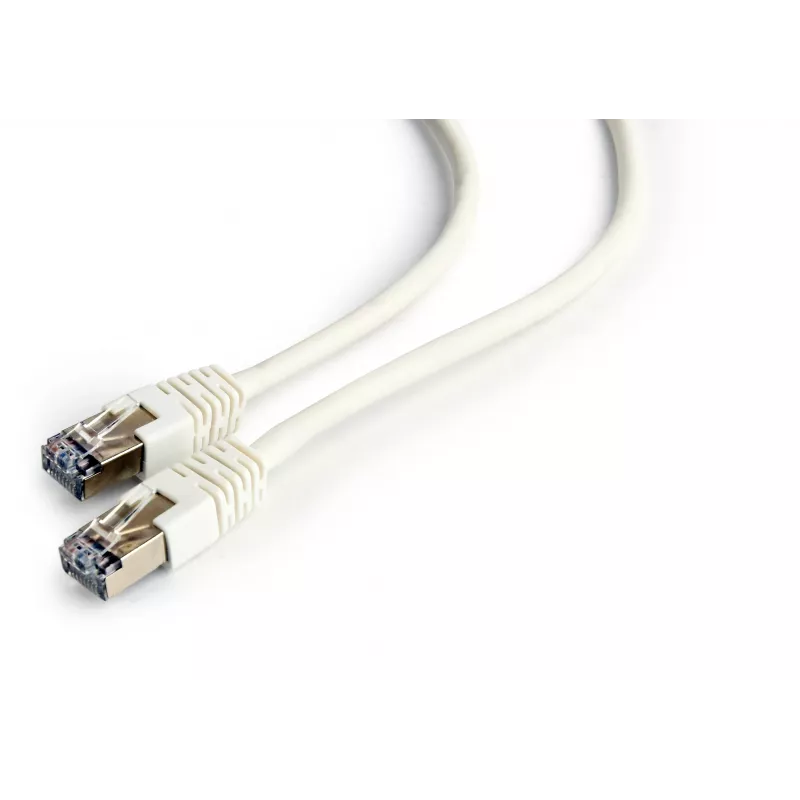 Gembird Cablexpert Cabo de rede FTP Cat.6, ficha RJ45 – ficha RJ45, blindado com folha, 0,5 m, branco (PP6-0.5M/W)