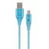 Cabo Gembird USB 2.0 ficha A macho para ficha Micro-USB B macho Premium com trança de algodão 1m azul/branco