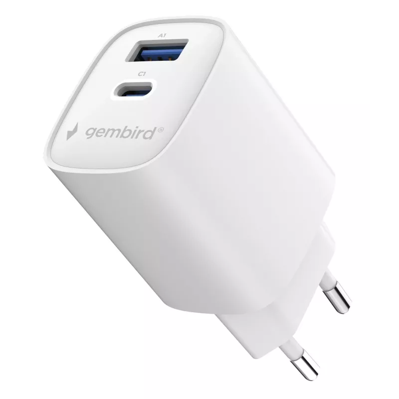 Fonte de alimentação USB-C PD Gembird TA-UC-1A1C-PD45-01-W 45W branca