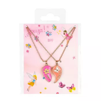 Souza! Conjunto de colares de amizade para menina, 2 unid., coração BFF, melhor amiga