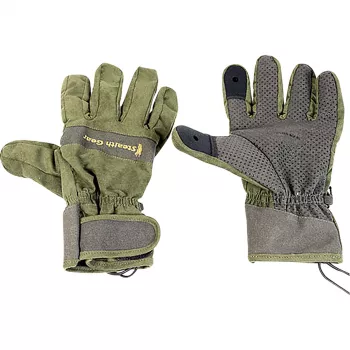 STEALTH GEAR luvas tamanho M - preto, dedos completos com pontas rebatíveis, compatíveis com ecrã tátil, corta-vento e repelentes de água