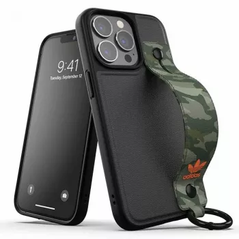 Adidas OR Capa com Alça de Mão para iPhone 13 Pro/13 6,1 polegadas Preto-Verde