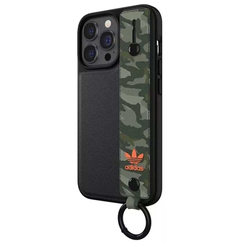 Adidas OR Capa com Alça de Mão para iPhone 13 Pro/13 6,1 polegadas Preto-Verde