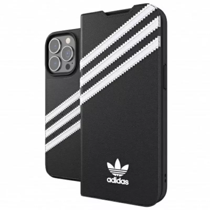 Adidas Originals Capa Tipo Livro PU para iPhone 13 Pro / 13 6,1 polegadas Preto/Branco