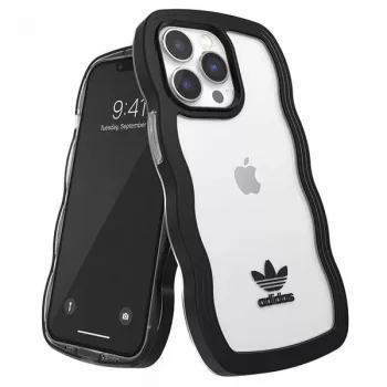 Adidas OR Capa Wavy para iPhone 13 Pro / iPhone 13 6,1 polegadas Preto Transparente